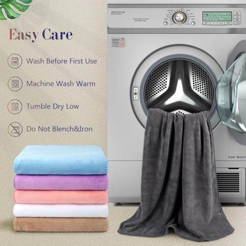 Image of Orighty Bath Towels Pack of 6(24'' x 48'') - Soft Feel, Highly Absorbent, Quick Drying for Body, Sport, Yoga, SPA, Fitness - Multi-Color