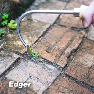 Berry&Bird Weed Puller Tool, Crack Weeder Cultivator Garden Hand Tools, Durable Curved Head Hook & Wooden Handle, Garden Digging, Edging, Planting Remover Tool for Patio Lawn Yard Moss Terrace Paving