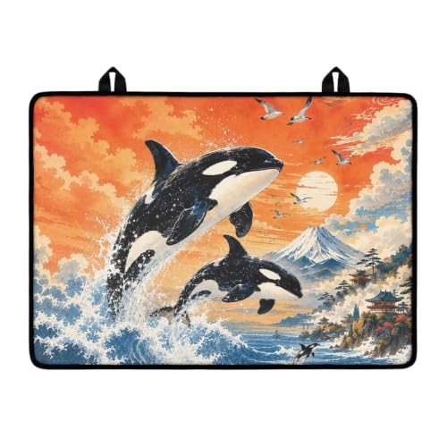 Image of Electric Stove Top Covers Heat Resistant Glass Ceramic Cooktop Cover Mat Multipurpose Kitchen Scratch Resistant Flat Top Stove Cover, 29 x 21 Inch, Orca Print