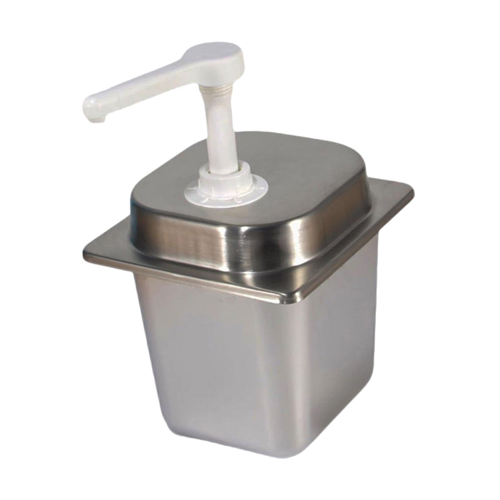 Pompe distributrice de sirop de café 3 L pour sauces, Ketchup et vinaigrettes. Solution idéale pour Les sauces, Condiments et Autres Condiments. Presse Manuelle pour Ketchup, Argent, 20cc