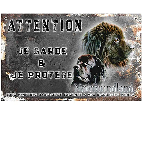 Plaque Attention au chien Terre-Neuve Panneau de portail main image 1