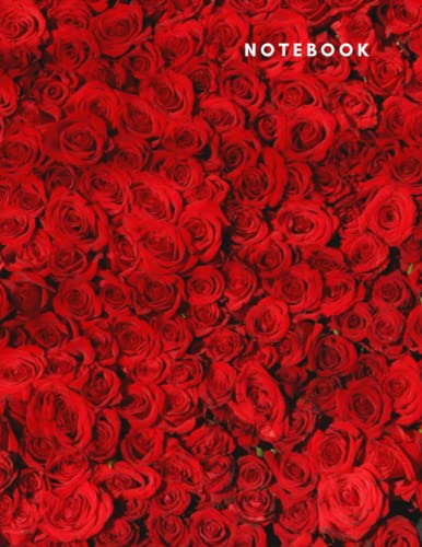  Red Rose Notebook: Lines notebook Journal notebook 8,5x11 inches 100 pages Flower notebook