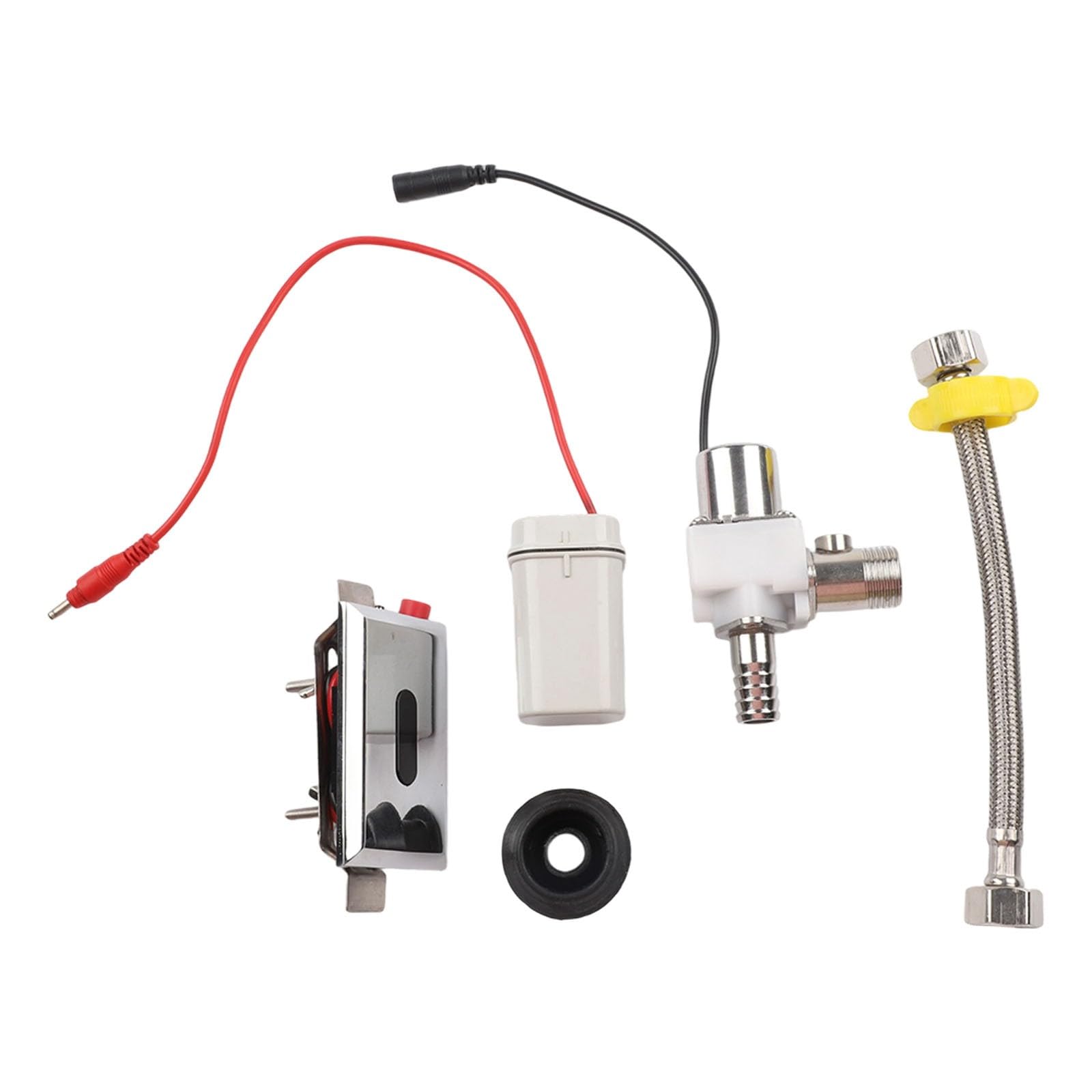 Automatisches Infrarot-Urinal-Spülventil, intelligenter Sensor, WC-Spüler mit Dual-Modus für Wassereinsparung, einstellbarer Sensor für Reichweite 30–100 cm, DC 6 V betriebenes Badezimmer-WC