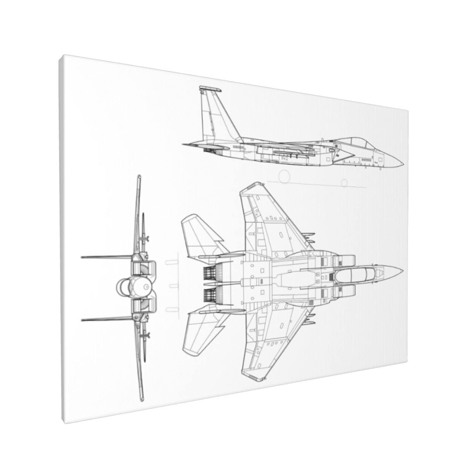 Amazon.co.jp: アートパネル 戦闘機 F-15 イーグルの設計図 世界の戦闘