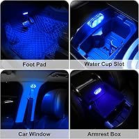 4Pcs Car LED Lights Interior Wireless, 7 Colors Interior Car Lights with 6 Bright LED Lamp Beads, Portable USB Rechargeable Car Interior Led Night Light for Car Decor — image 5