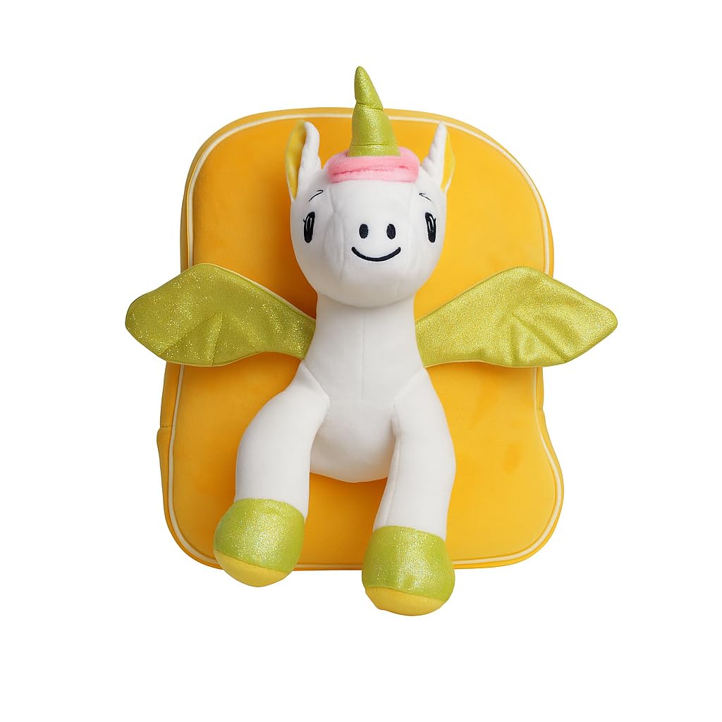 TOYTALES Unicorn Plush Kids Backpack | Soft Velvet Mini School & Travel Bag for Toddlers (2-5 Years) | Cartoon Animal Preschool Bag for Baby Girls & Boys