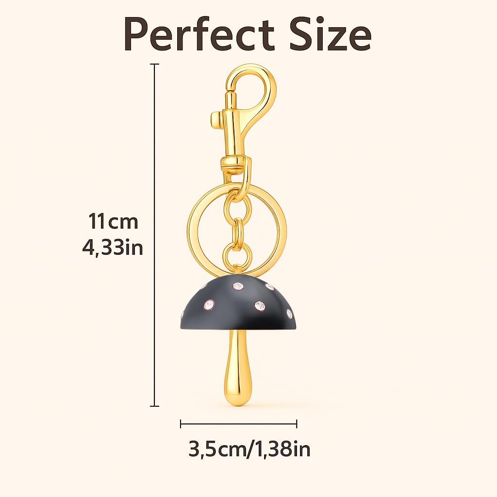 Stylish Mushroom Keychain Rearview Mirror Charm Fancy Handbag Purse Charms for Women Accessory Car Key Chain - Image 6