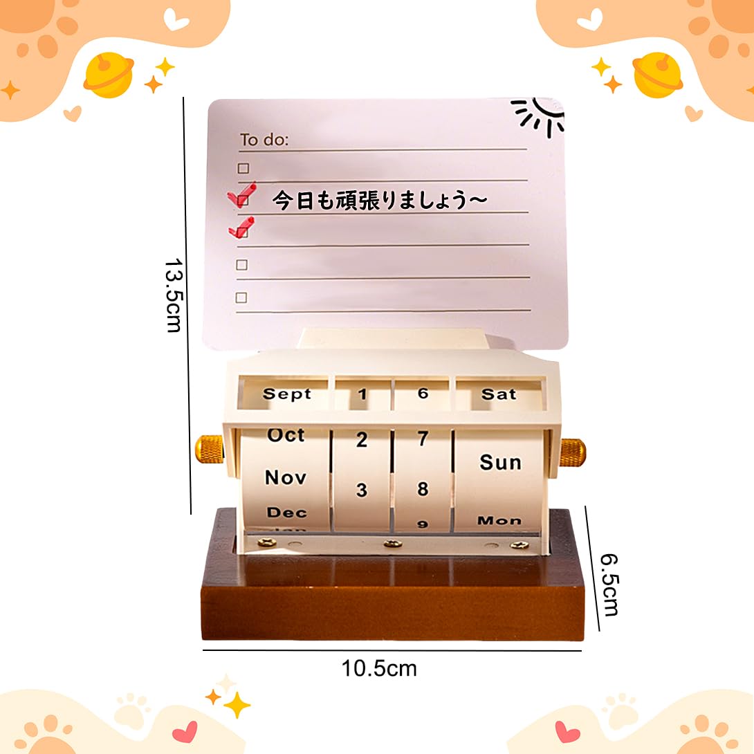 Amazon | Koonafy カレンダー 2025年 卓上 日めくり 暦日 万年暦 木製