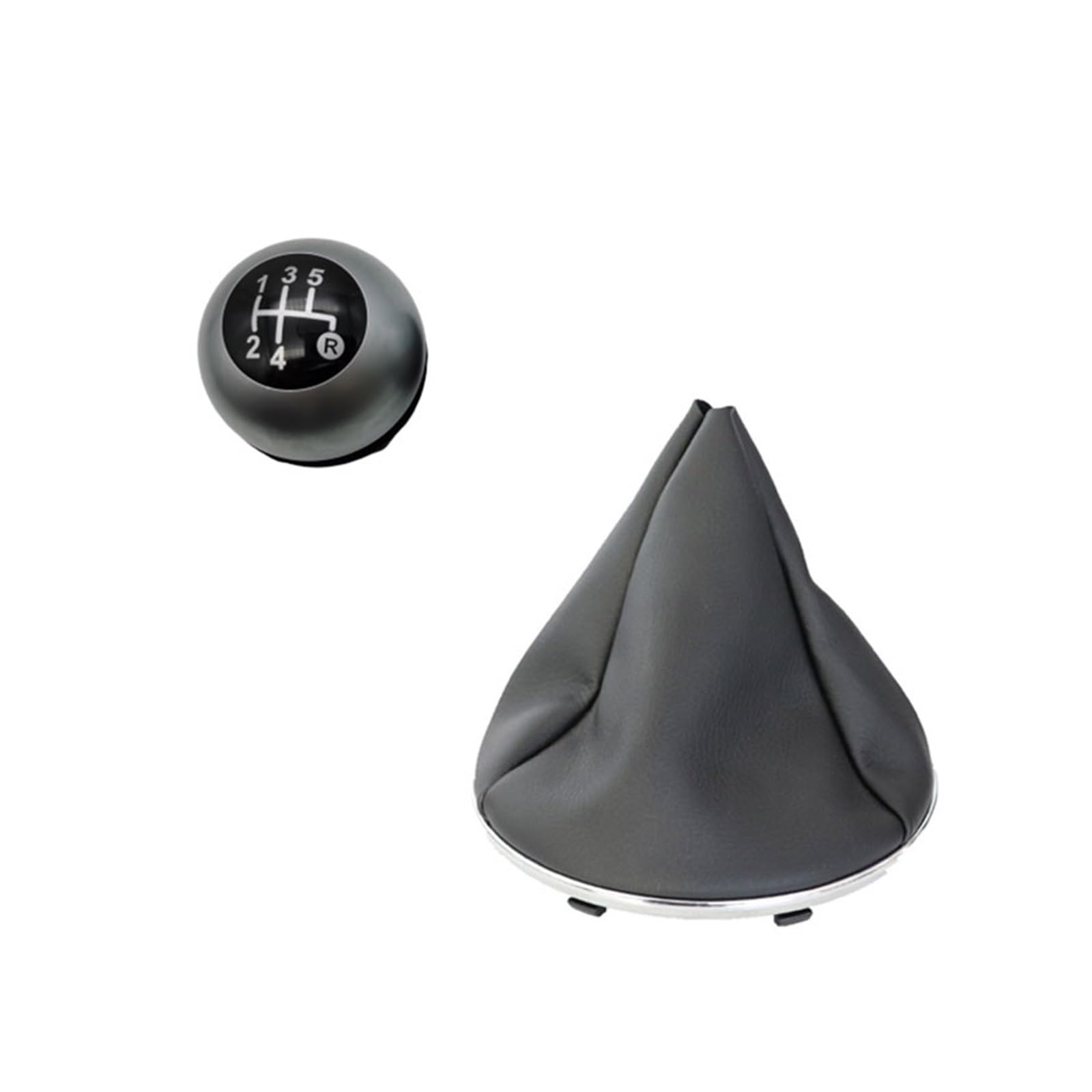 JSYALMSLW for Fiat 500 Sporty Gear Knob Black/Silver