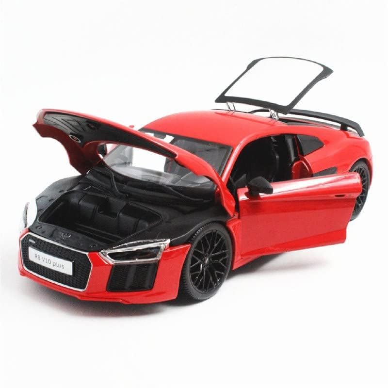 Image of 1:24 Scale Big Size Audi R8 V10 Toy Car | Metal Pullback Diecast Car for Kids with Openable Doors, Sound, Light Effects Toy for Car Enthusiasts (Color As Per Available),black