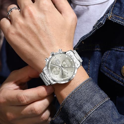 Image of OLEVS Automatic Watches for Men Business Dress Mechanical Watch Stainless Steel Waterproof Self Winding Classic Date Luxury Diamond Skeleton Men Wristwatch