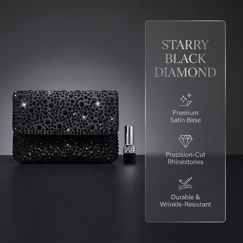 Evening Clutch Purses for Women Ladies Sparkling Wedding Crystal Rhinestone Bag