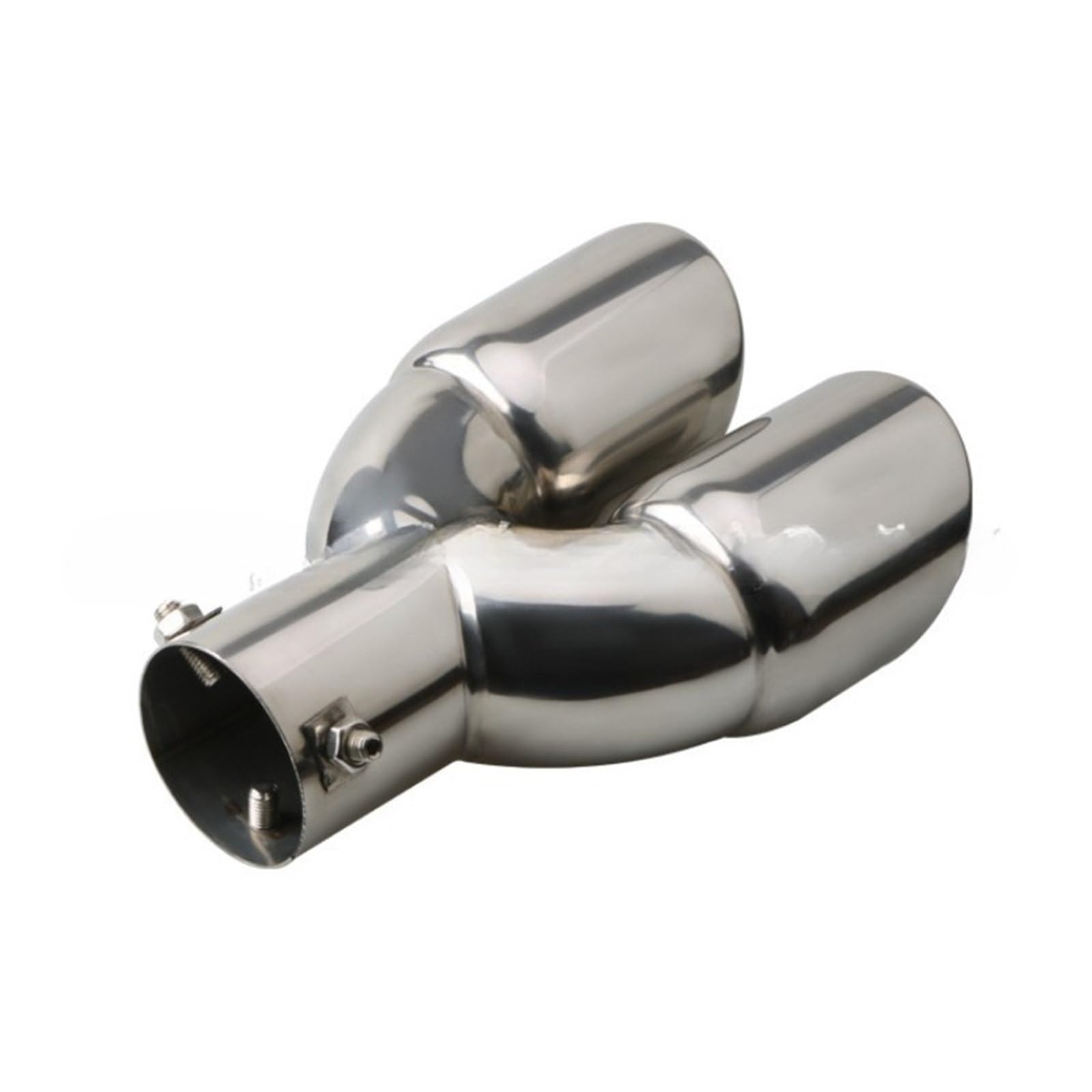 Car Silencer Universal Car 63mm końcówka rury wydechowej wlot stal nierdzewna podwójny wylot tłumik samochodowy ogona przykręcana(B-Blue-1pcs)