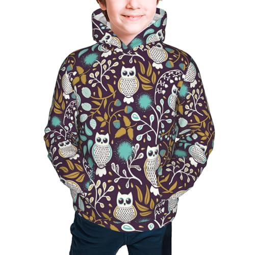 Forest Cute Owl Kid Hoodies Boys Sweatshirts Girls Pullover with Pocket3