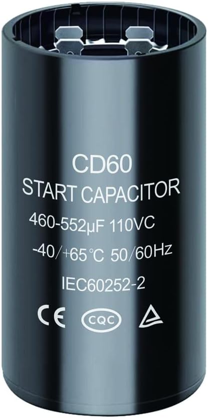 460-552 uf/MFD 110-125 VAC Round Start Capacitor ±20% 50/60 Hz CD60 Round Motor Well Pump Start Capacitor (460-552 uf/MFD)