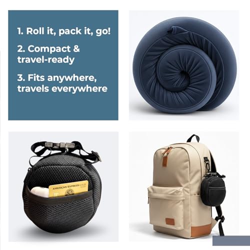 Image of Lifelong Neck Pillow for Travelling | Memory Foam Neck Rest for Sleeping in Airplane & Car | Soft & Comfortable Neck Support | Adjustable Velcro Straps & Travel Pouch | Ideal for Office & Home (Blue)