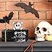 Smile Halloween Wooden Book Stack, Skull Faux Books Bundle, Spooky Boo Tiered Tray Decorations, for Home Table Mantle Shelf