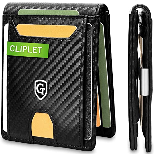 GenTo® CLIPLET - Geldbörse mit und ohne Münzfach - TÜV geprüfter RFID NFC Schutz - Kartenetui mit Geldklammer - Smart Wallet - Inklusive Geschenkbox - dünnes Portemonnaie für Herren und Damen Cover