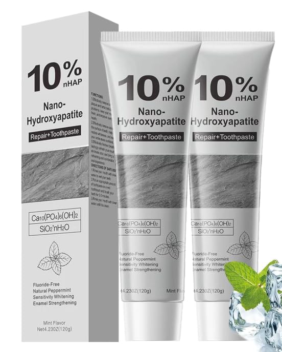 2Pcs 10% Hydroxyapatite Toothpaste,Nano-Hydroxyapatite Toothpaste for Advanced Enamel...
