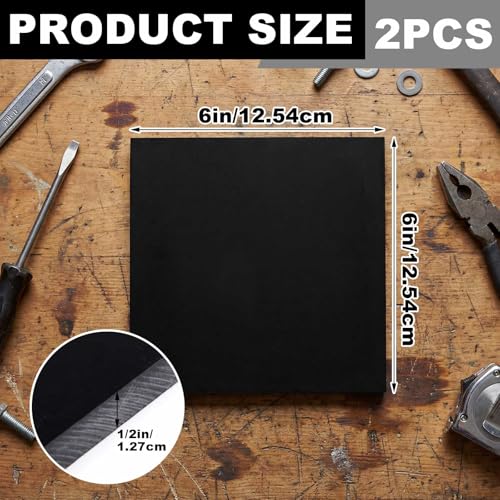 Image of 2 Pcs Black Delrin /Acetal Plastic Sheet 1 /2 inch Thick, 6 inch x 6 inch Sheet | Gears Parts, Decor, DIY Projects Gears, Bushings & Sliding Parts, Wear Resistant Low Friction Sheet Machining Precision Parts