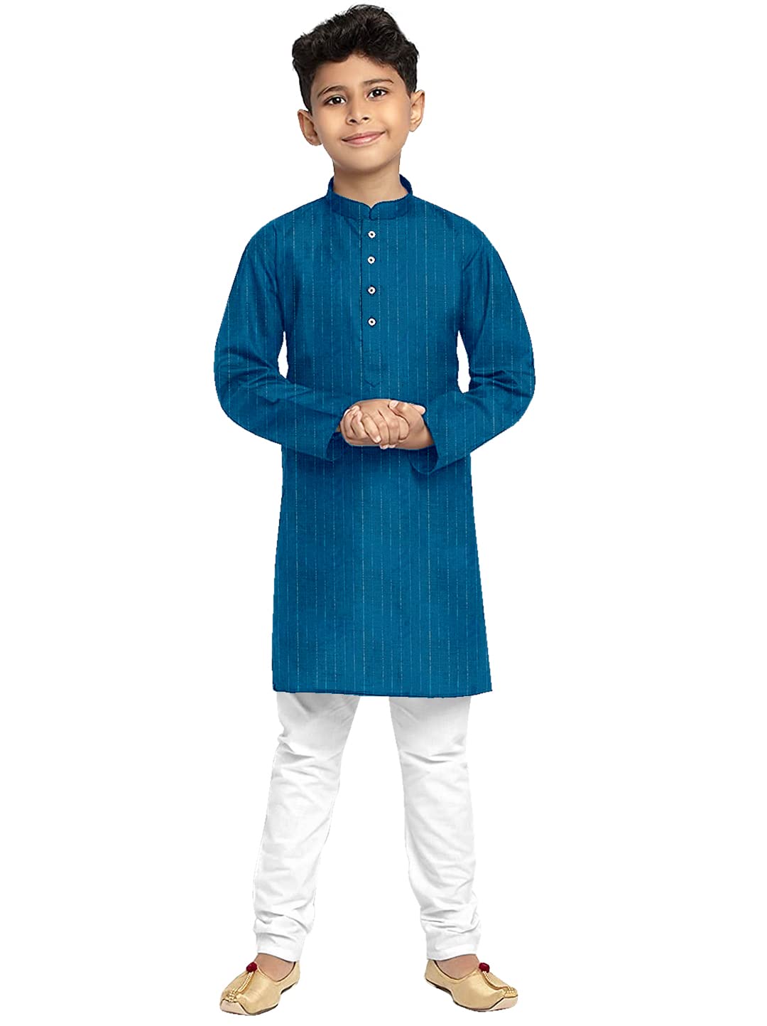 Enmozz Boys' Solid Plain Cotton New Kurta Only
