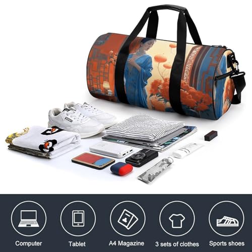 Sac de voyage oriental en toile de coton blanche de haute qualité 45cm