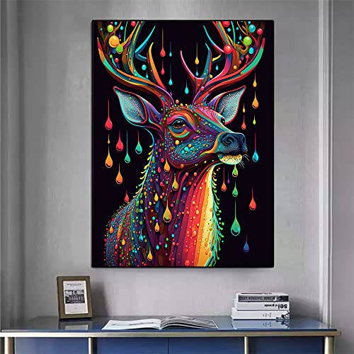 Tableau decoration murale salon abstrait avec impression HD coloree - 5