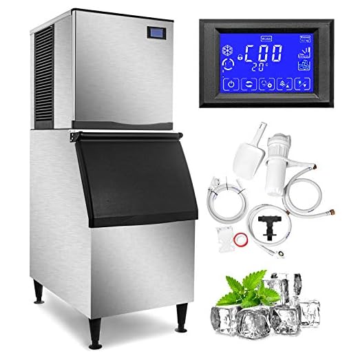 VEVOR Commercial Ice Maker Machine, ETL Approved 400LBS/24H LCD Panel Commercial Ice Machine with 350LBS Storage for Home Bar Restaurant, SECOP Compressor, Air Cooled, Include Scoops & Water Filter