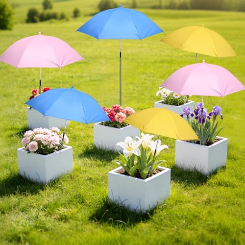 VIKKSAER 6 Pcs Upgraded Plants Sun Umbrella for Potted Plant