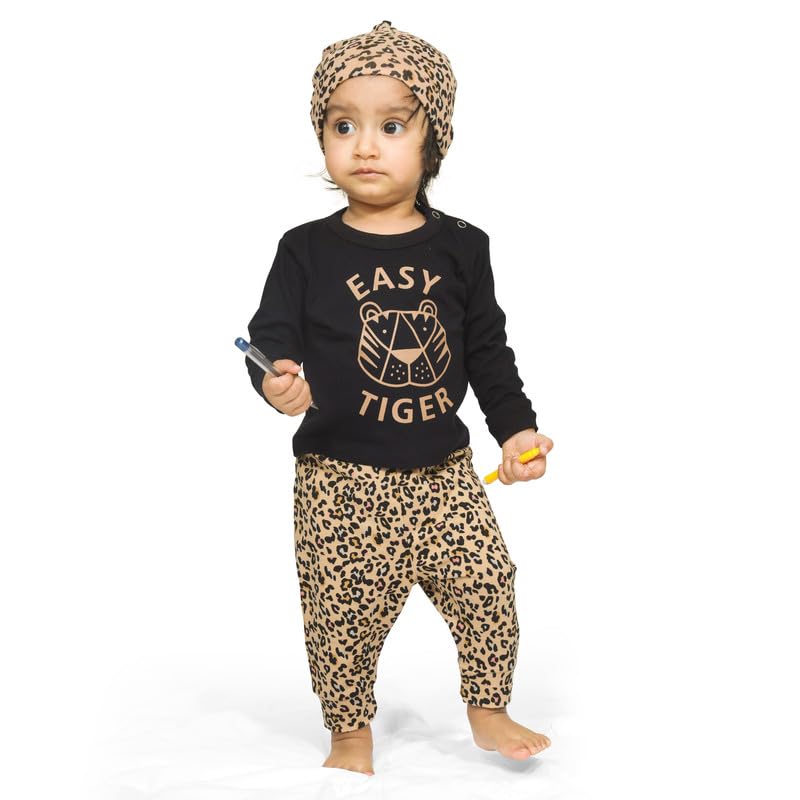 Image of Real Basics Cotton Clothing Sets for Boys & girls - Unisex Clothing sets Full Sleeve T-shirt Pant & Cap