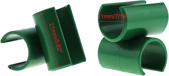 ZAYI 11mm Cross Buckle Fixing Clip Garden Trellis Plant Connector, Flower Rattan Plastic Buckle Clip Used for Gardens 20PCS (11MM) Green