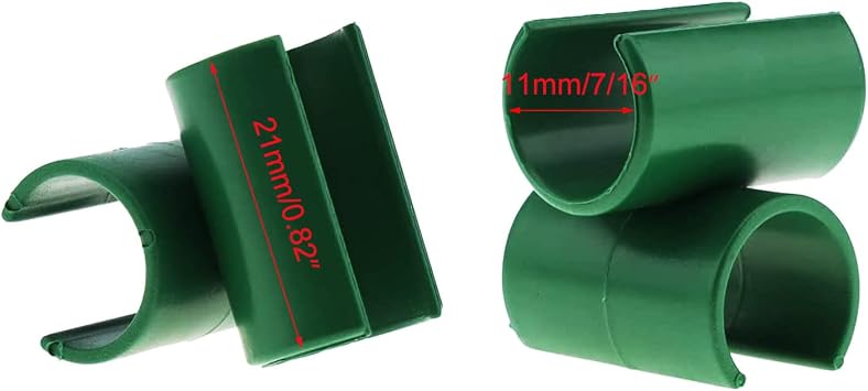 ZAYI 11mm Cross Buckle Fixing Clip Garden Trellis Plant Connector, Flower Rattan Plastic Buckle Clip Used for Gardens 20PCS (11MM) Green