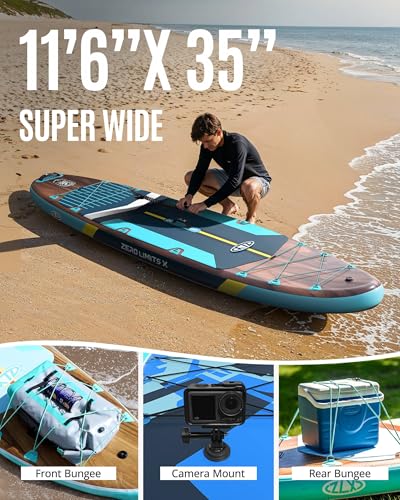 ZLX 11'6"x35" Tabla de Paddle Inflable para Adultos, Extra Ancha y Estable SUP miniatura 2
