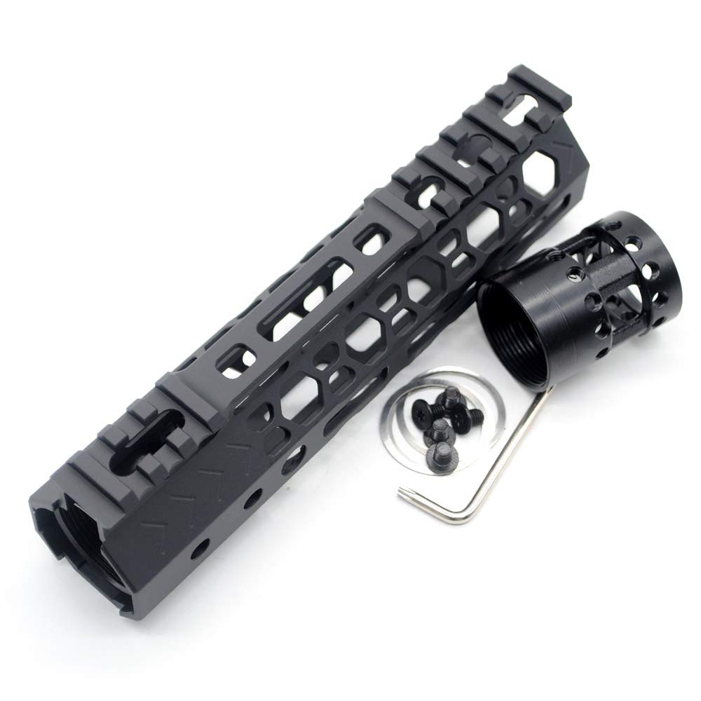 Trirock NSR Style Black 7 Inch M-LK Free Float AR15 Handguard Fits .223/5.56 Rifles Steel Barrel Nut