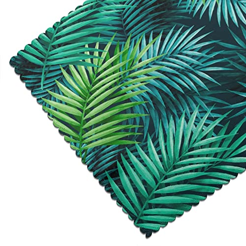 Summer Tropical Green Palm Leaves Placemats Set Of 4, Heat-Resistant Washable Cloth Colorful Place Mats For Home Party Farmhouse Kitchen Dining Table Decor #TOP4