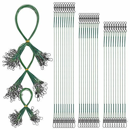Juego de 60 cables líderes para pesca acero inoxidable 40 lbs