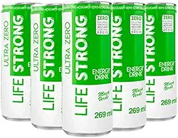 Life Strong Energético Ultra Zero Maçã Verde, 269ml, Pack com 6 Unidades