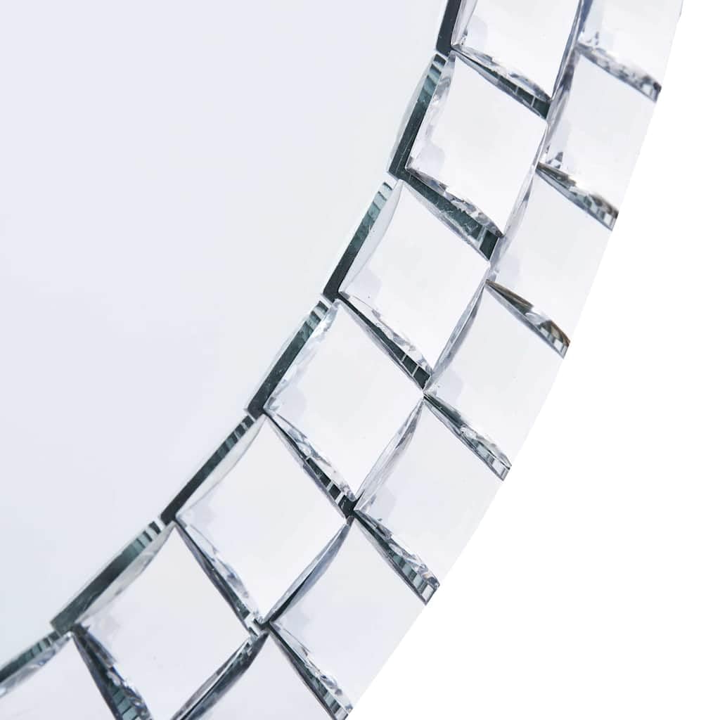 vidaXL Espejo de Pared Tocador Redondo Maquillaje Mueble de Cuarto Baño Salón Sala Dormitorio Decoración Hogar de Vidrio Templado 60 cm