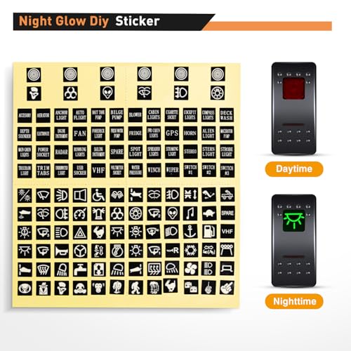 Image of Nilight 8 Gang Rocker Switch Panel SPST On Off Toggle with DIY Label Sticker | 5PIN Electrical 12V /20A 24V /10A Aluminum Plate with Pre-Wired Jumper Wires for LED Light Bar RV Boats 4X4 Cars Red