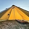 Camping Hot Tent with Wood Stove Jack Winter Teepee Tent 4 Season Backpacking Tent for Survival Hunting Military Fishing (Olive Green, 380x380x200cm fit for 2-3 man)