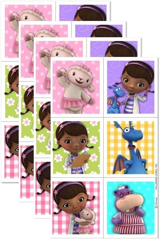 Doc McStuffins Birthday Party Supplies Bundle Pack includes 8 Loot Bags, 16 Party Invitations and 16 Thank You Notes, 6 Latex Balloons, 8 Hair Ties, 8 Mini Notebooks, 24 Stickers image 5