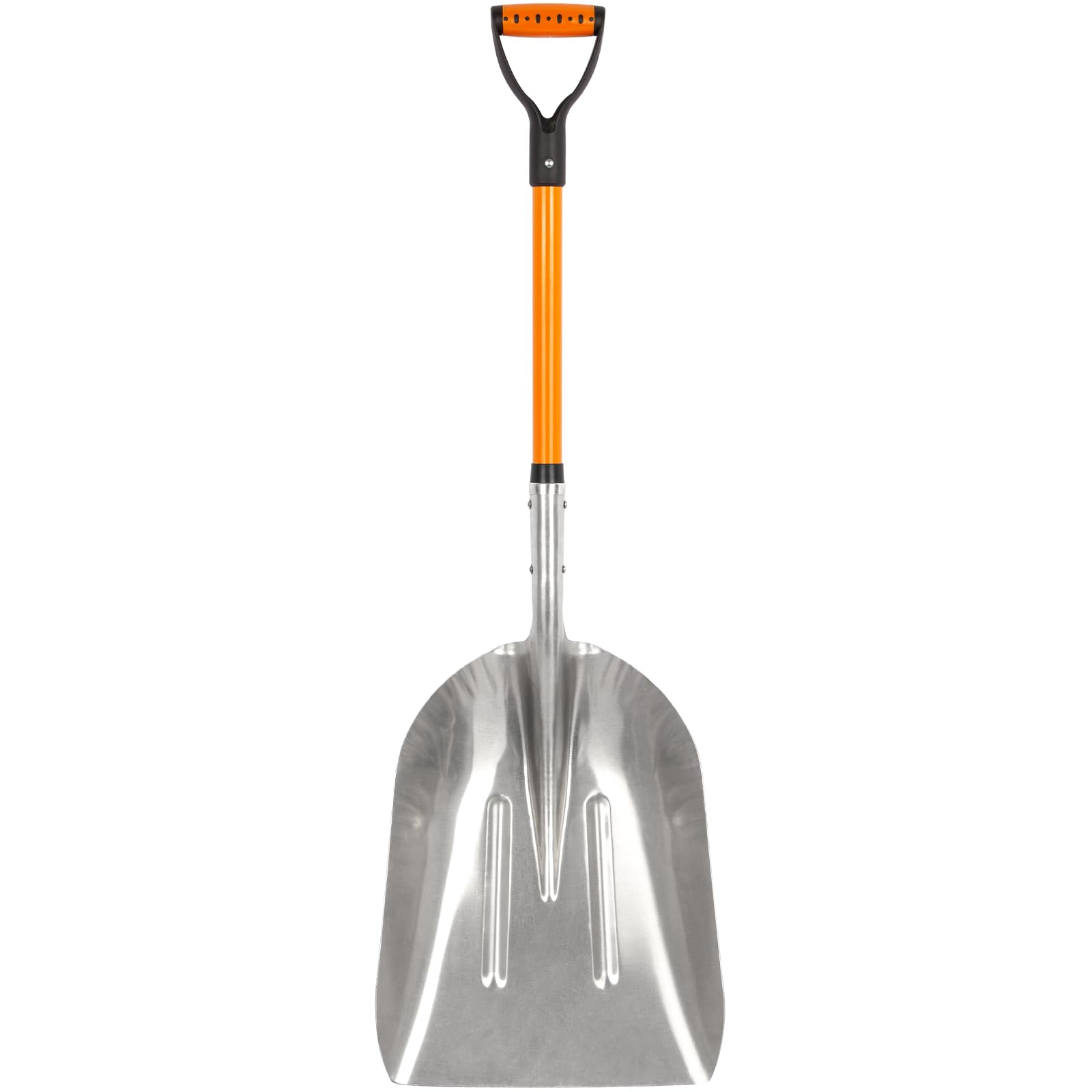 VNIMTI Aluminum Snow Shovel with D Handle Metal Snow Shovel for Driveway 45Inches 3.7 Pounds Transfer Shovel Shovel for Gardening, Orange
