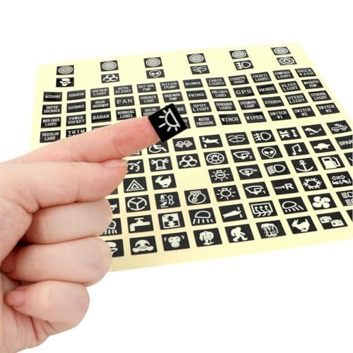 Image of 132PCS Rocker Switch Label Decal for Car Centre Console Switch Circuit Panel Label Luminous Stickers Night Safety Decals Graphic Text Stickers for Boat Truck Camper Dashboard Trailer Headlight Control