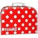 Produktbild alles-meine.de GmbH Kinderkoffer - MITTEL - rot & weiße Punkte - incl. Name - Pappkoffer - Puppenkoffer Koffer Kinder - Pappe Karton - gepunktet/Polka Dots - ideal für Spie..