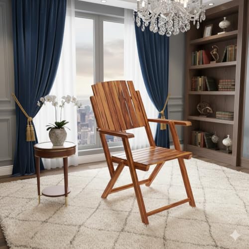 WELL KNOWN Wooden Folding Chair | Portable Foldable Armchair for ...