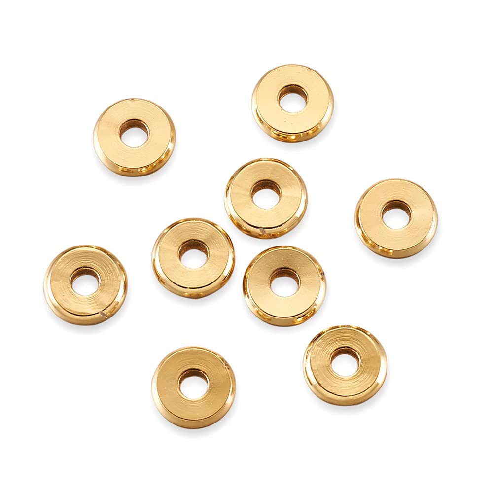 200 Perline Distanziatrici Tonde In Ottone Placcato Oro – 4 Mm – Senza Saldatura, Resistenti All'ossidazione Per Gioielli Fai Da Te