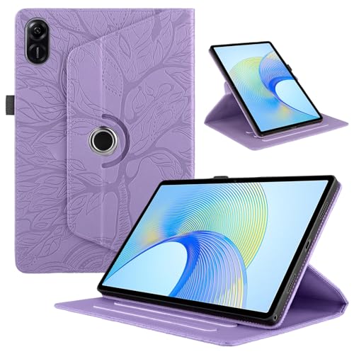 Case for HONOR Pad X9 11.5 inch 2023 Cover |3D Embossed Leaf Vein| with Pencil Holder Shockproof Sturdy 360 Degree Swiveling Stand Cover for HONOR Pad X9 2023 Tablet - Purple - Image 3