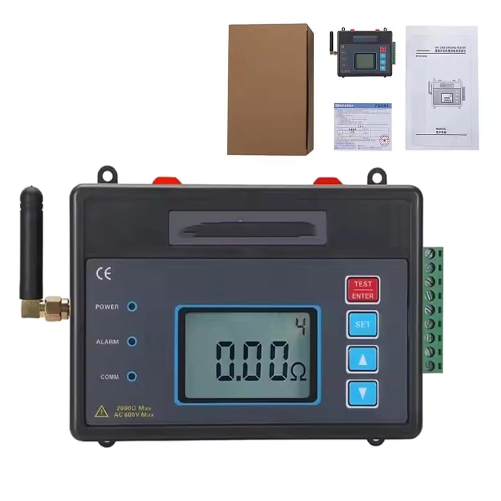 Grounding Earth Resistance Tester Online Grounding Resistance Monitoring Kit with Ground Resistance 0.01Ω-2000Ω Ground Voltage 0-600V 4G RS485 for Earth Resistance Voltage Soil Resistivity