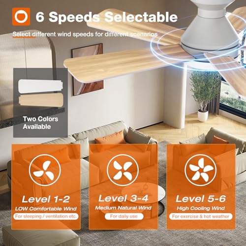 Image of addlon Ceiling Fans with Lights, 42 Inch Low Profile Ceiling Fan with Light And Remote Control, Flush Mount, Reversible, 3CCT, Dimmable, Quiet, White Small Ceiling Fan for Bedroom Indoor /Outdoor Use
