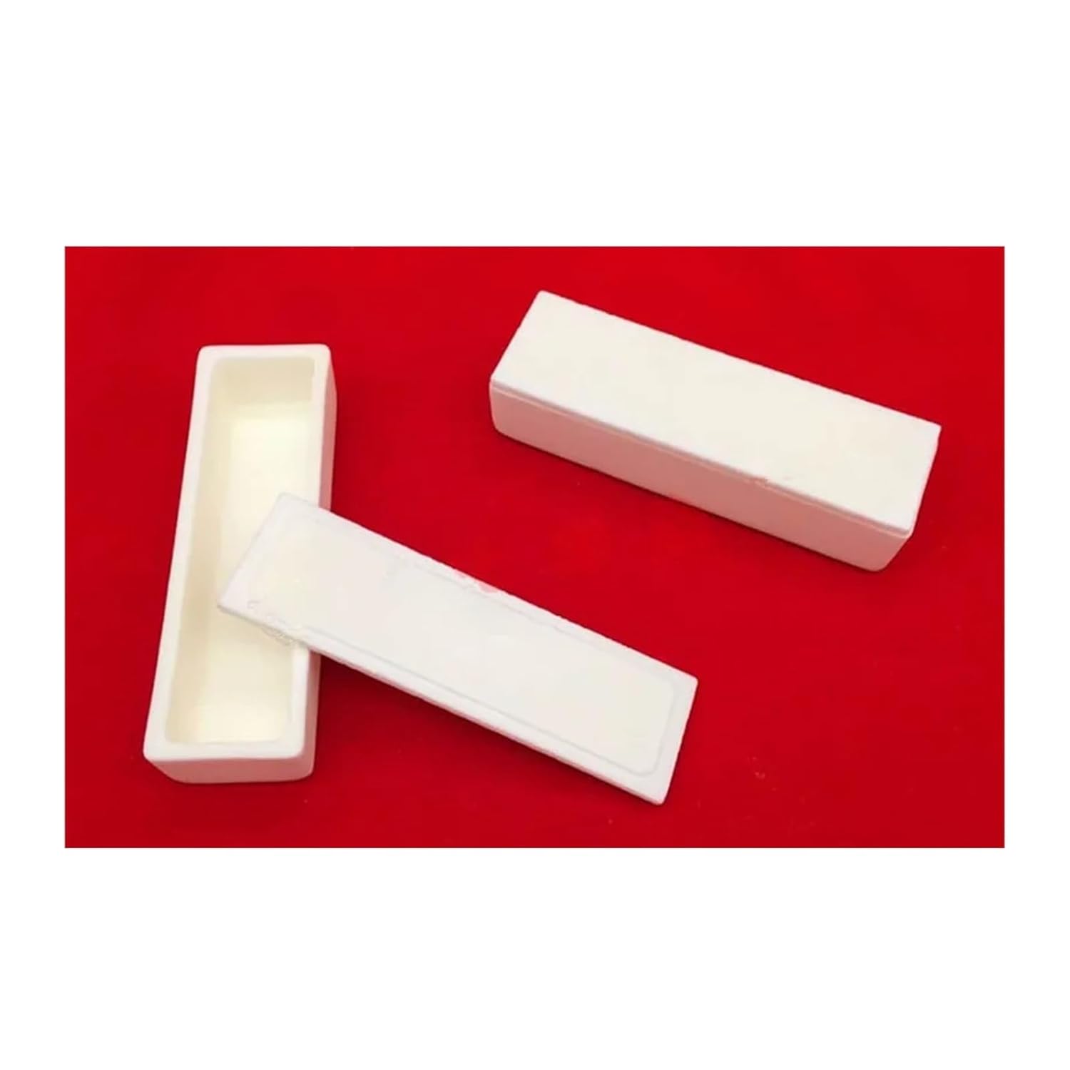 MMLFX Rectangular Alumina Corundum Crucible with Lid, 100x30x20mm - 99% Al2O3 Ceramic, 1800°C Max Temp (1pc)